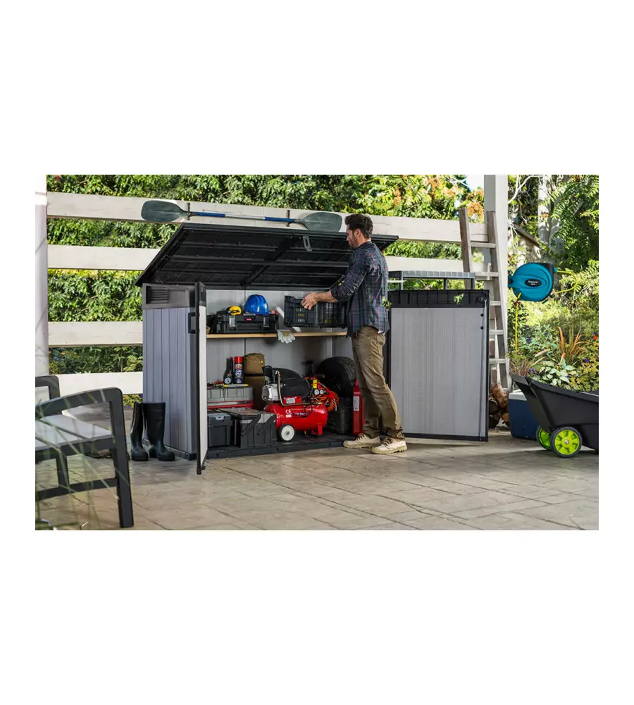 KETER - PORTA ATTREZZI MULTIUSO IN RESINA "GRANDE STORE" - 2020 LT 190.5x109.3x132.5 CM GRIGIO